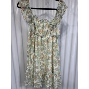 Rochelle’s Fashion Boutique Floral Ruffled Summer Dress Lined Size M